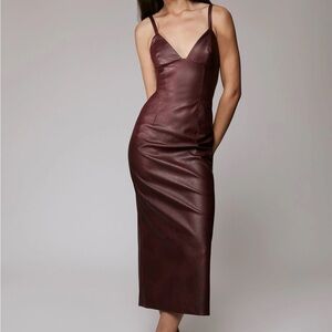 Bardot Burgundy Midi Dress